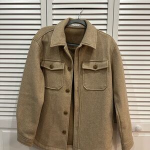 Men's Wool Beige Shirt Jacket